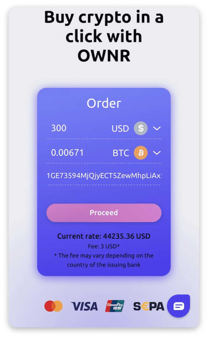 Buying crypto with OWNR Wallet: illustrated guide